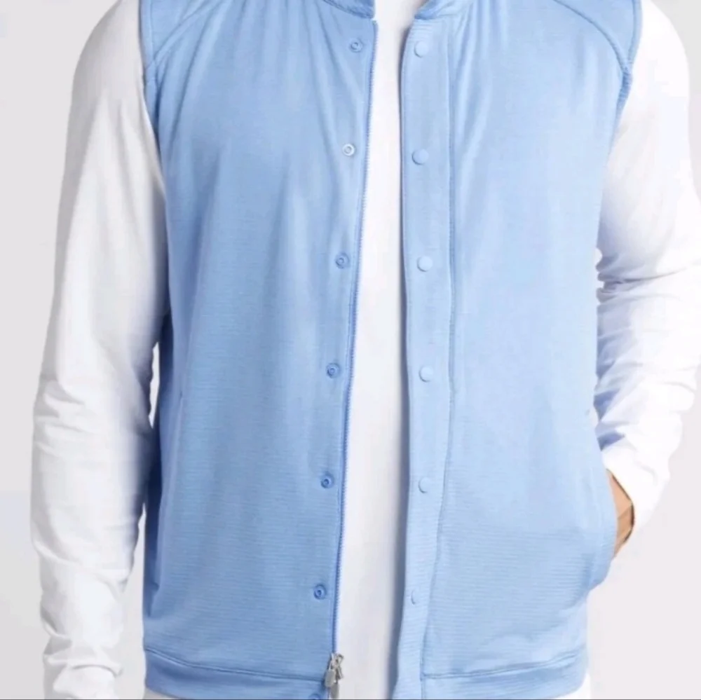 PETER MILLER BLUE ZIP SNAP Front Sleeveless VEST New MEN XL $145 MS24EK47 Pocket - Picture 2 of 10
